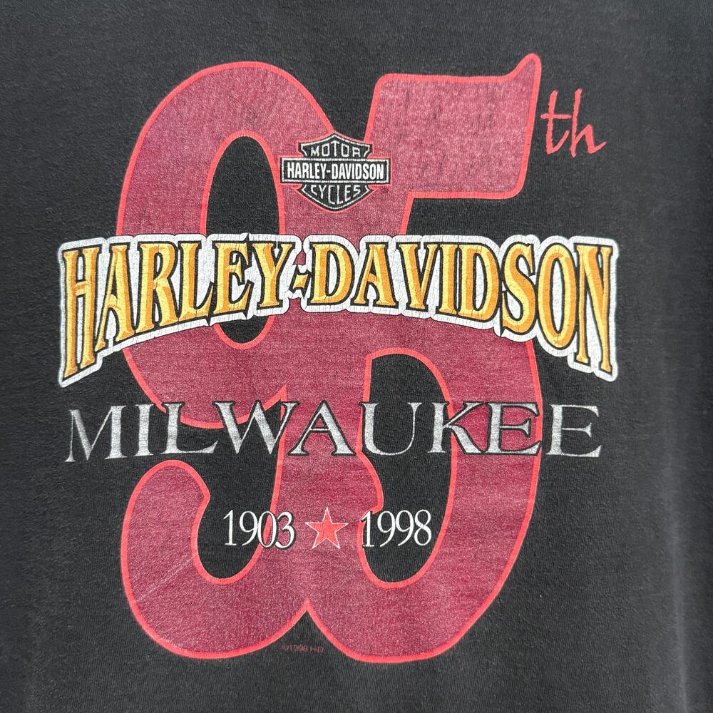 Vintage Harley Davidson 95th Anniversary Milwaukee T Shirt Size XL 1998